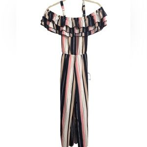 truly me striped jumpsuit.